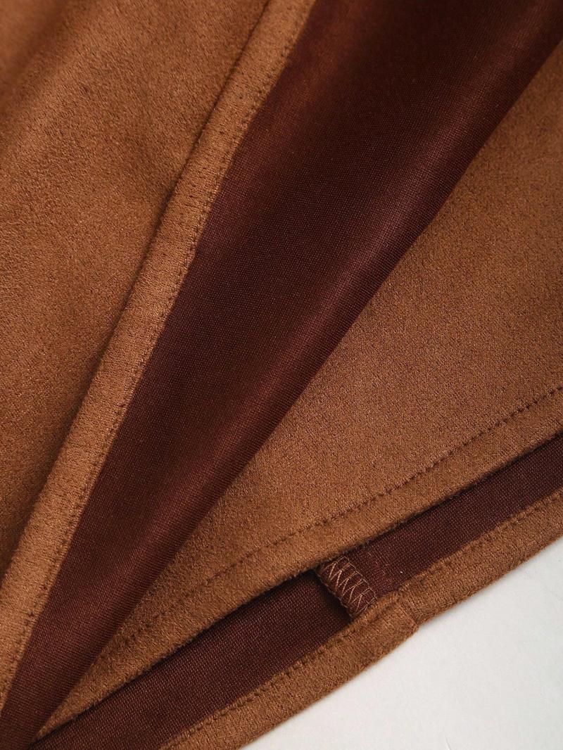 1 piece Valentine's Day Women's Spring &Fall Velvet Vintage Italian Melange Pleated Bodycon Short Skirt,Fashionable Casual Versatile Ultra-Short Half Skirt