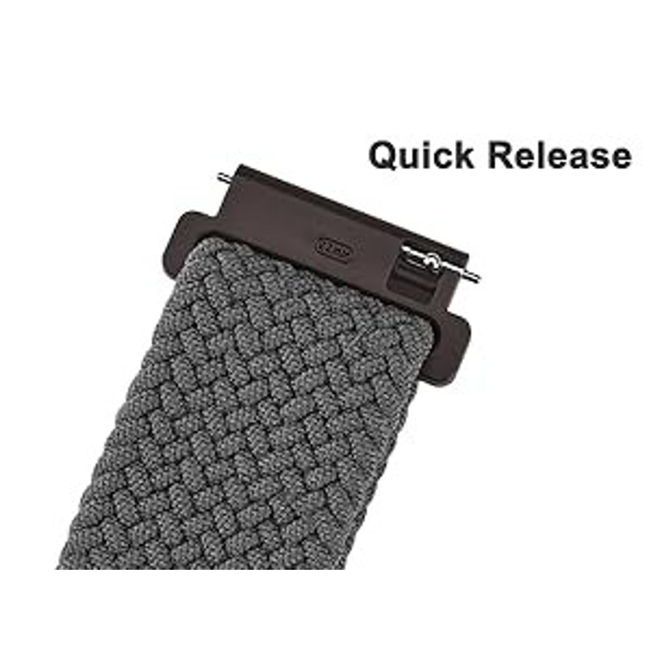 22mm Braided Nylon Watch Band for Men & Women, Quick Release, Black Stainless Steel Buckle - BlackGift