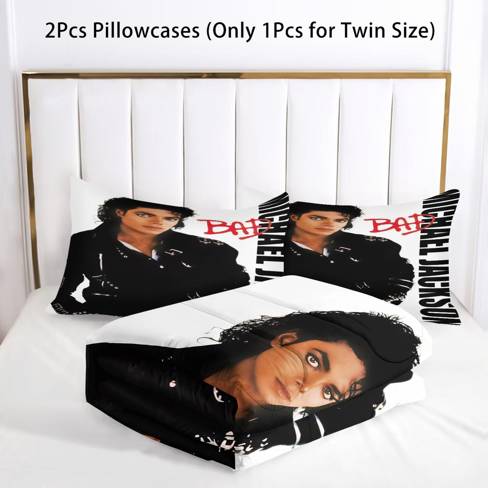 Michael Jackson Pattern Comforter Set, Soft And Durable Bedding Set, Including 1 Quilt And 1 Or 2 Pillowcases, Suitable For Children And Adults Daily Holiday Birthday Gifts Bedroom Decorations