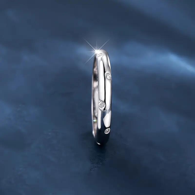 925 Silver Diamond Set Ring, Classic Bohemian Style, Vintage Wedding Ring with Zircon Decoration, Proposal and Confession Ring, Jewelry Gift