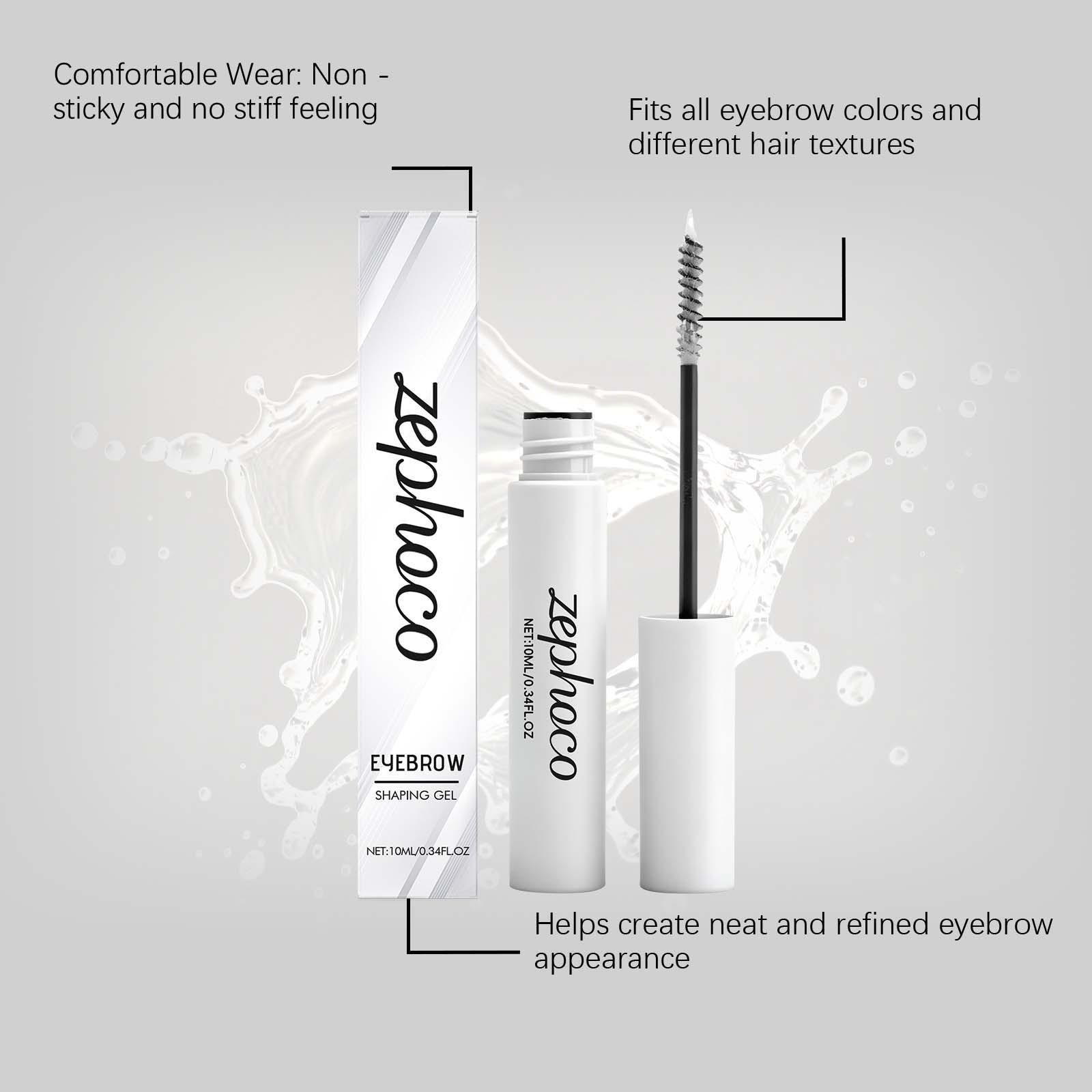 Zephoco Long-Lasting Eyebrow Gel, Waterproof Sweatproof Brow Balm, Natural Look, Hold & Color, Single Item, No Alcohol/aerosol