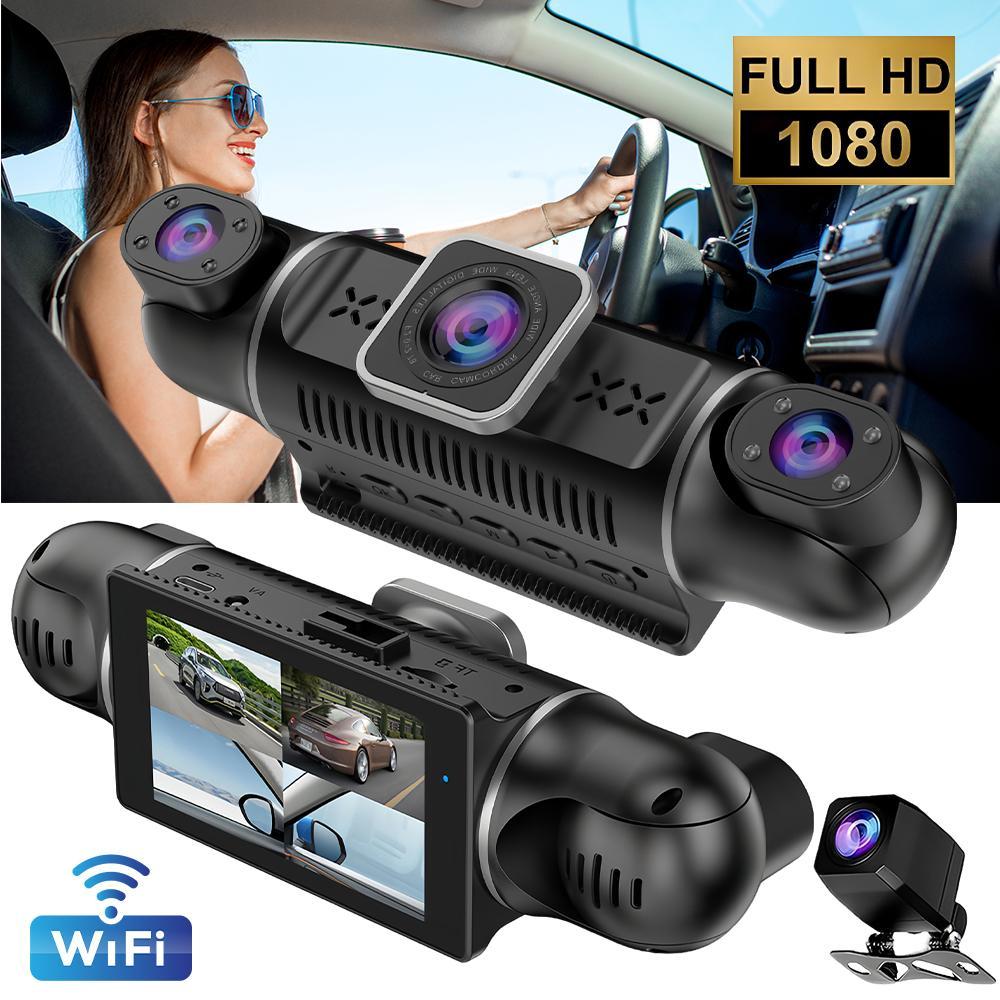 3/4 Lens Channel Dash Cam 1080P HD Ultimate Safety Dash Cam Set, 1080P Front and 720P Full Coverage Front, Rear, Left, and Right, Quad-Split Screen Display, HD Night Vision, WDR, G-Sensor, Loop Recording - Car Accessories/Car Dash