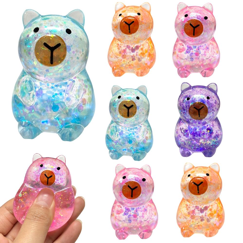 1/3/6 Piece Sensory Stress Relief Toys, Sparkle Porcupine Squeeze Ball (random Colors), Birthday Party Gift, Cute Malt Filled Elastic Toy