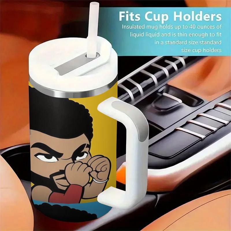 1pc Cute Cartoon Insulated Cup, Vacuum Dual-Layer Stainless Steel, Long-Lasting Heat and Cold, Portable Coffee Cup for Office and Travel