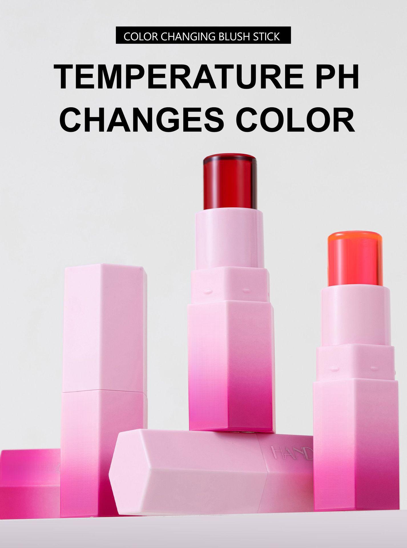 Temperature Changing Jelly Blush Stick, Multi-use Matte Cream Blush for Blush, Highlight & Contour