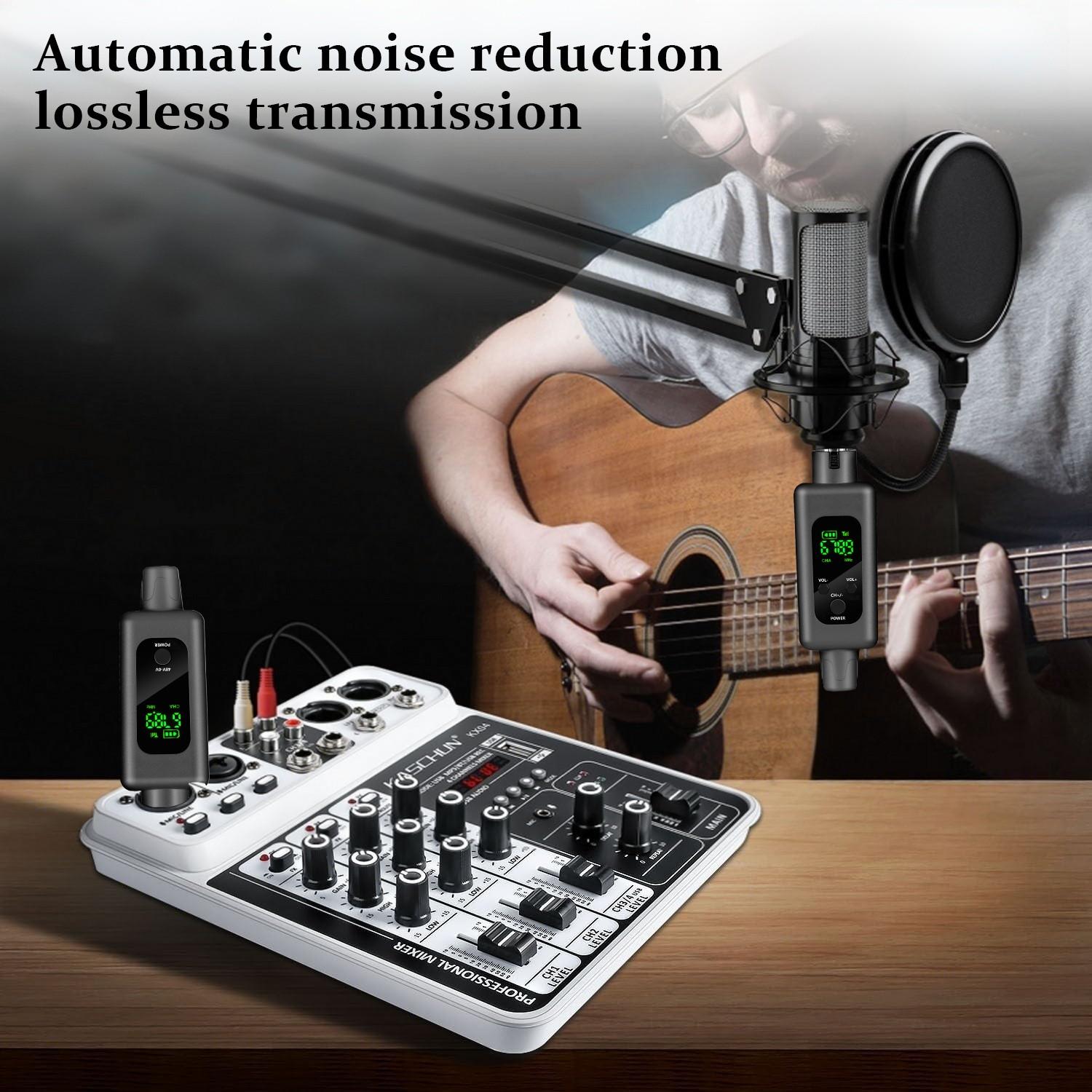 Wireless Microphone System, XLR Transmitter and Receiver, 164ft Range, 48v Phantom Power, Compatible with Dynamic/capacitor Mics, Guitar/bass, Audio Mixer, Pa System