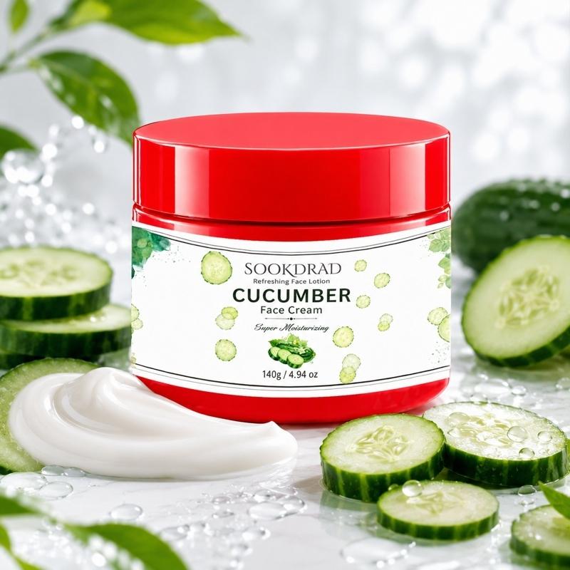 Cucumber Face Cream, Refreshing Facial Lotion, Super Moisturizing, Hydrating, For Face, Suitable For All Skin Types, 140g
