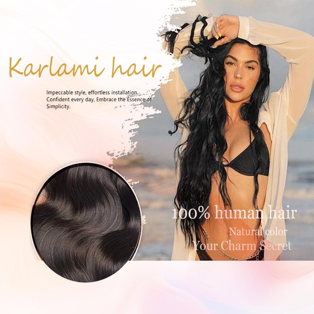 Karlami Hair Burmese Curly Bundles with Spriral End 3c4a Quick Weave Pixie Curly Bundles Human Hair 14-30inch Loose Deep Wave 100% Virgin Body Wave Bundles Sew in Extension Straight Bundles with 5x5 Closure Human Hair Bundles for Women Natural Black