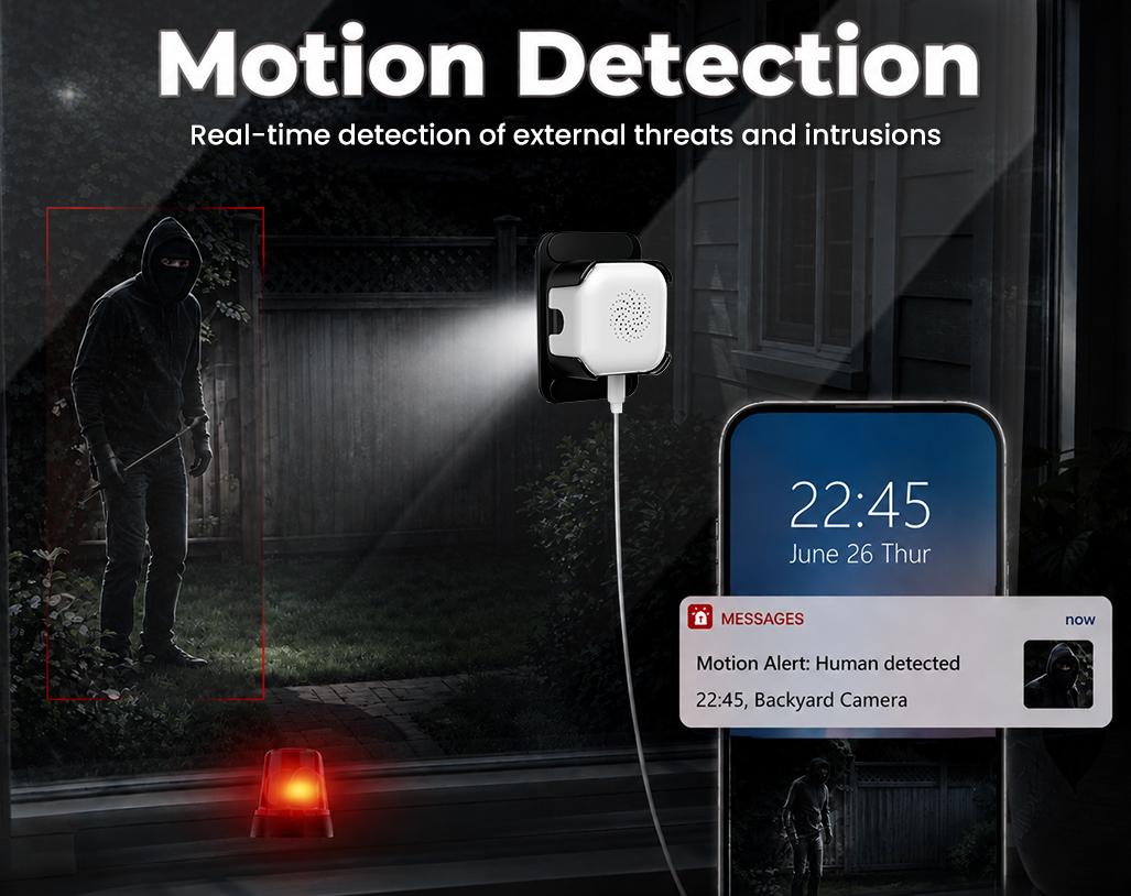 2K HD Indoor Window Cam Security Camera, No-Drill Glass Mount Wireless WiFi Camera with Dual Angle Bracket, 8X Digital Zoom, AI Full Color Night Vision, Human Detection, Two-Way Audio, for 2nd Floor & High Window Monitoring