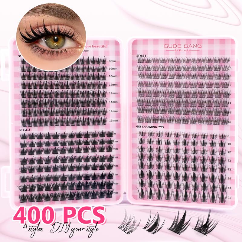 Natural Drifting Eyelash Clusters, Anime Style Lashes, Pointed Individual Extensions, C Curl Single Root, 8-16mm Bottom Cluster, DIY Home Use
