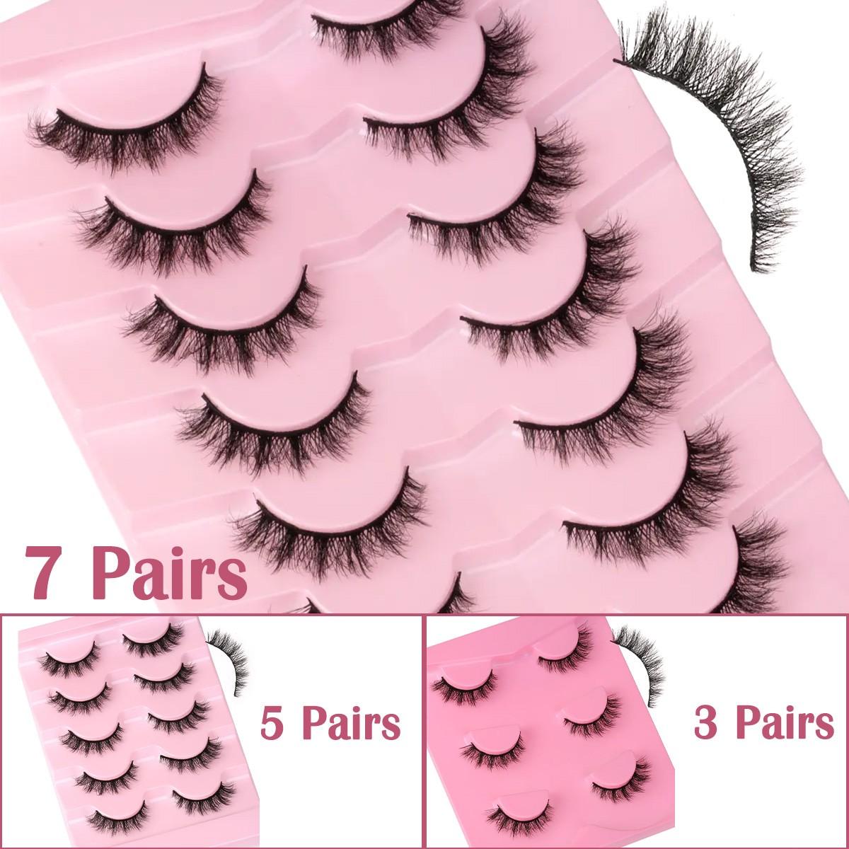 Fluffy False Eyelashes Cluster, Wispy Natural Look Cluster Lashes, Fluffy Curling Eye Makeup Strip Lashes for Women & Girls, High Quality Eyelashes, Wispy Eyelash Clusters, Cosmetic