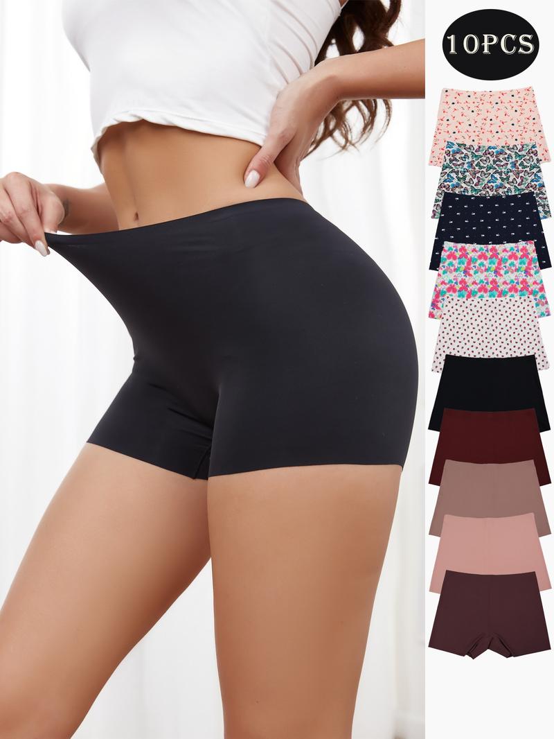 Women's Solid Color Seamless Boyshorts, Soft Comfy Breathable Boyshorts for Daily Wear, Women's Underwear for All Seasons, Seamless Panty