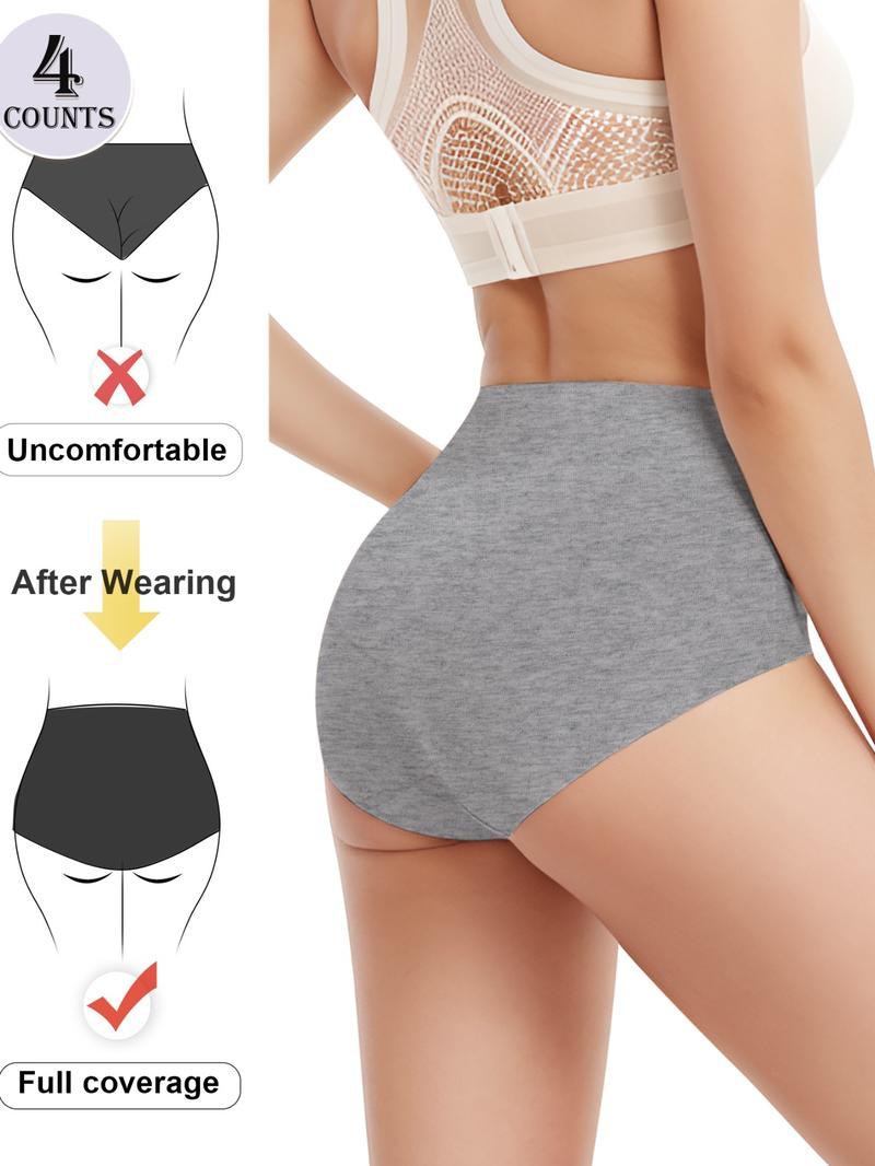 Women's Floral Print High Waist Panty, High Waisted Briefs, Breathable Comfortable Knicker for Daily Wear, Women's Underwear for All Seasons