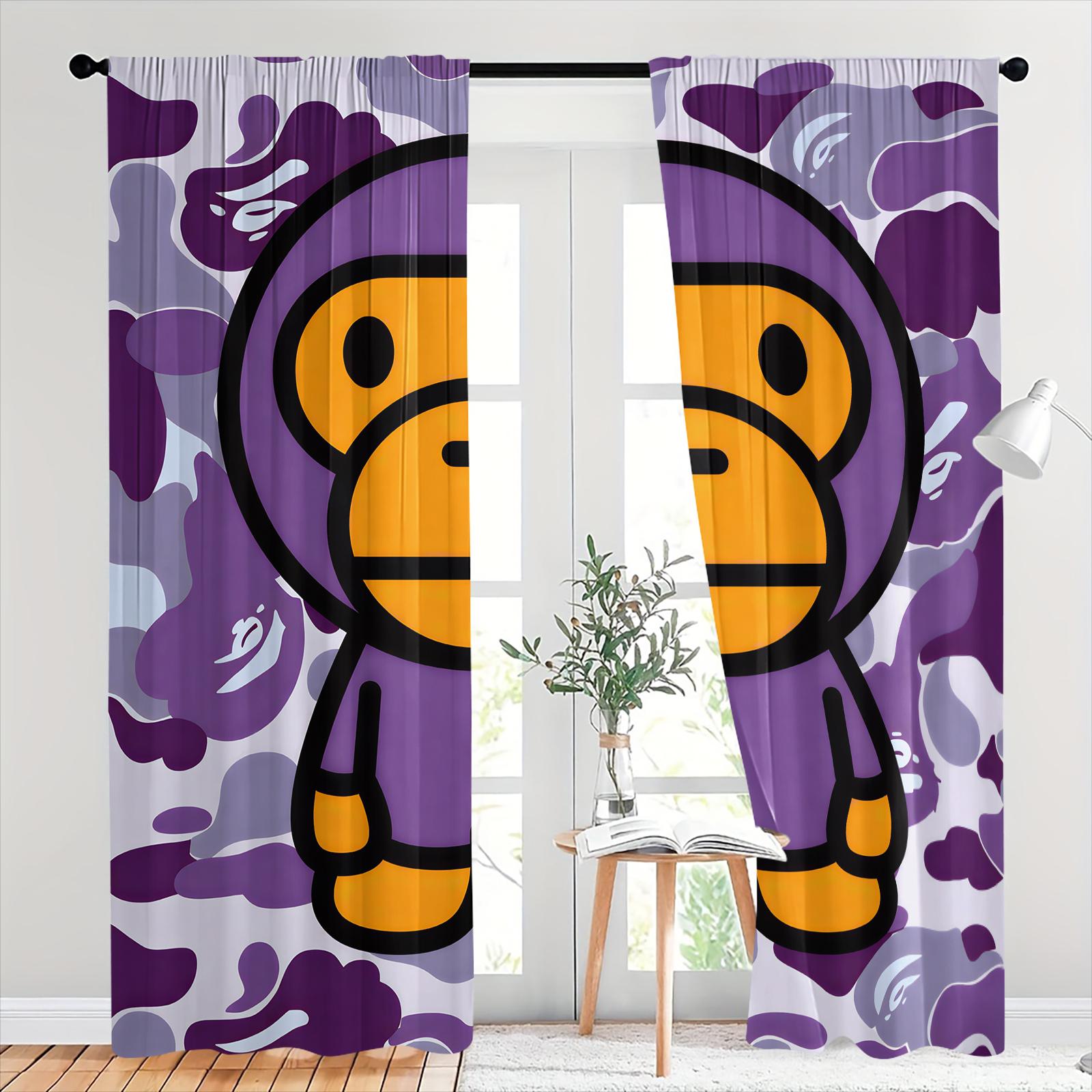 Trendy Black White Camouflage and Animal Silhouettes Curtains Home Decoration Curtain-Two-Piece Rod Pocket Design No Drilling Installation-Privacy Blocking Decorative Drape-Boys Bedroom/Designer Toy Display Room/Gaming Room Decor Window Drapes