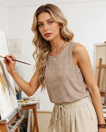 WIHOLL Tank Tops for Women Summer Outfits 2026 Crewneck Spring Casual Sleeveless Shirts Blouses Clothing WIHOLL Tank Tops for Women Summer Outfits 2026 Crewneck Spring Casual Sleeveless Shirts Blouses Clothing
