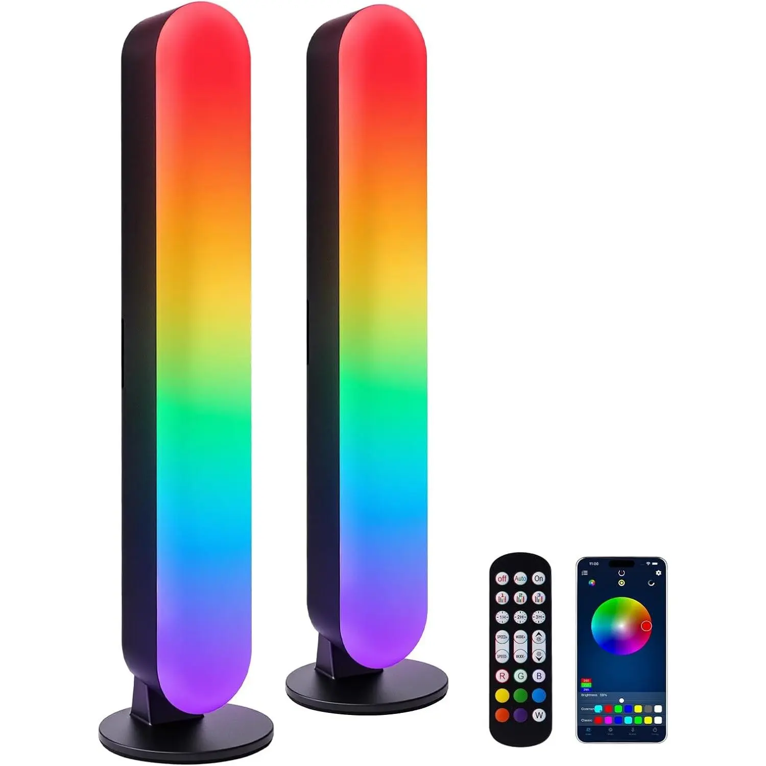 Smart RGB LED Light Bar for Room, 16 Million Colors, 3 Control Modes, Music Sync, 213 Preset Scenes, USB Powered