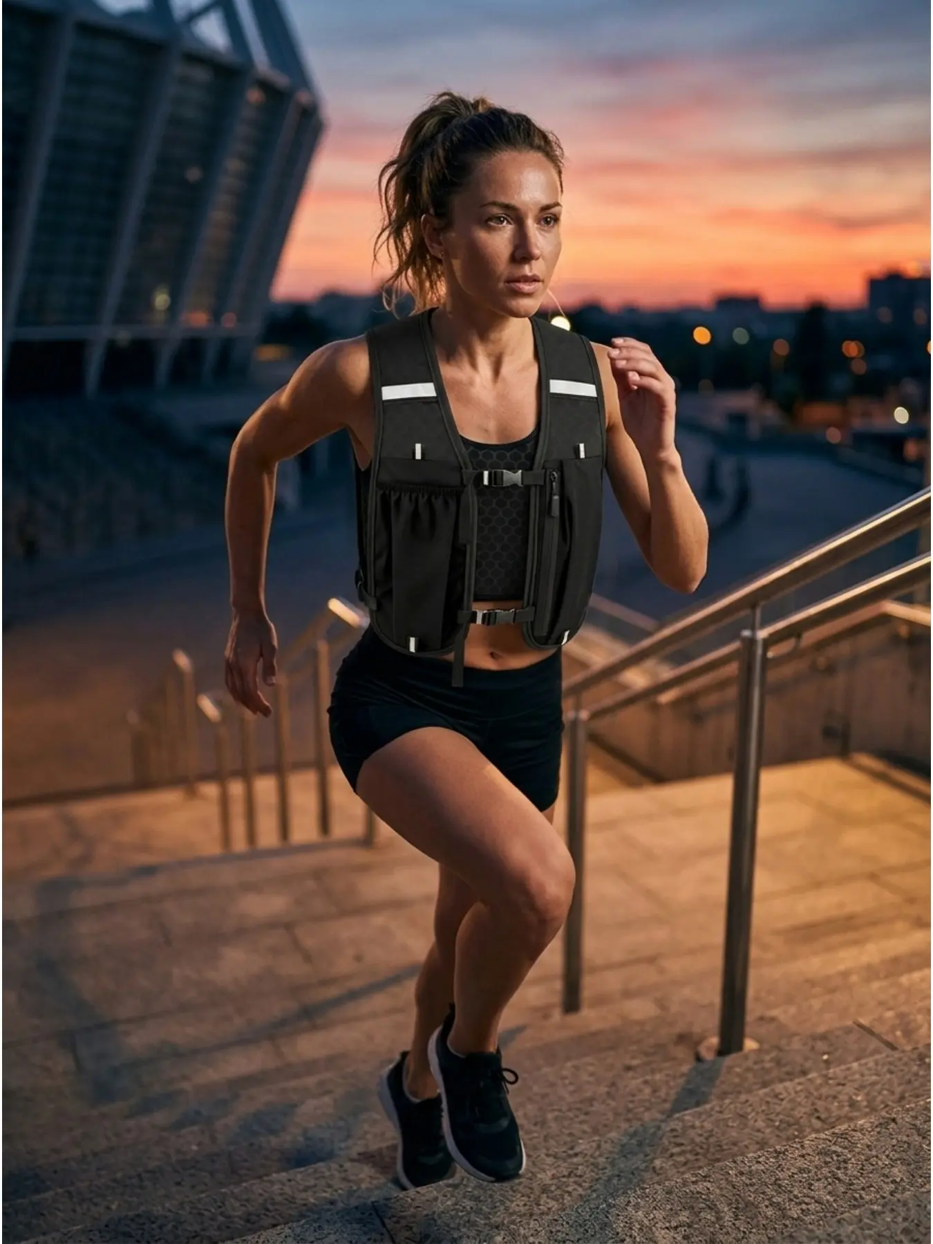Unisex Marathon Running Vest Backpack with Lightweight Breathable Mesh, Dual Bottle Pockets, Front Zipper Storage, Reflective Elements, Adjustable Straps and Quick-Release Buckles for Long Runs, Trail Running, Hiking and Cycling