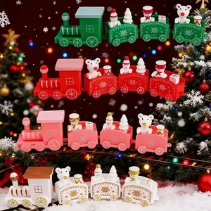 2026 Happy New Year Christmas Train Halloween Ornament With Moving Train Home Noel Gifts Children's Birthday Cake Decoration
