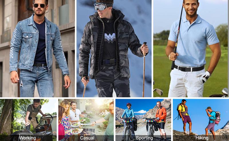 JASGOOD 2 Pack Nylon Military Tactical Men Belt Webbing Canvas Outdoor Web Belt with Plastic Buckle