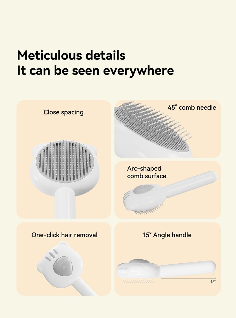 Cat Comb for Removing Loose Fur - Cat & Dog Brushing Tool, Pet Hair Remover, Perfect for Long-Haired Pets, Essential Grooming Accessory