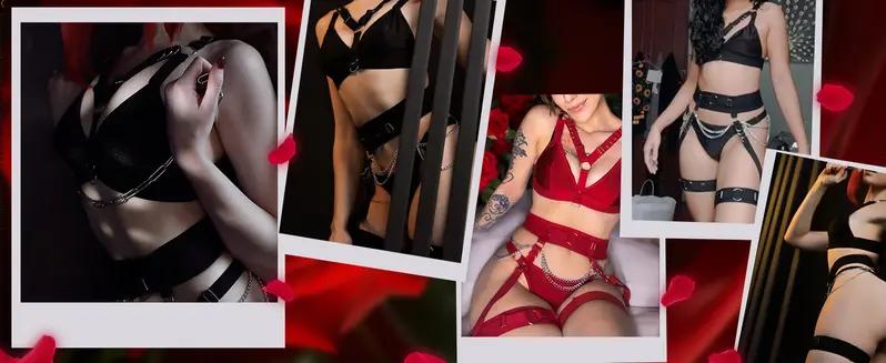 Feralove] Punk Motorcycle Style Black Lace Garter Lingerie – Sexy Metal  Buckle Bondage-Inspired Comfort Minimalist Womenswear Underwear Women  Elastic