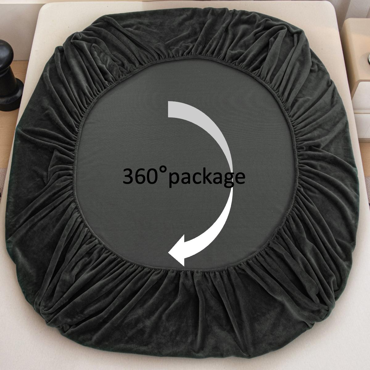 2/3-Piece Solid Color Fitted Sheet & Pillowcase Set, Bed Sheets Set – Includes 1 Deep Pocket Fitted Sheet + 2 Pillowcases, Soft Noiseless Breathable & Stain-Resistant, Machine Washable, Ideal for Bedroom, Guest Room, Dorm, Kids, Pets