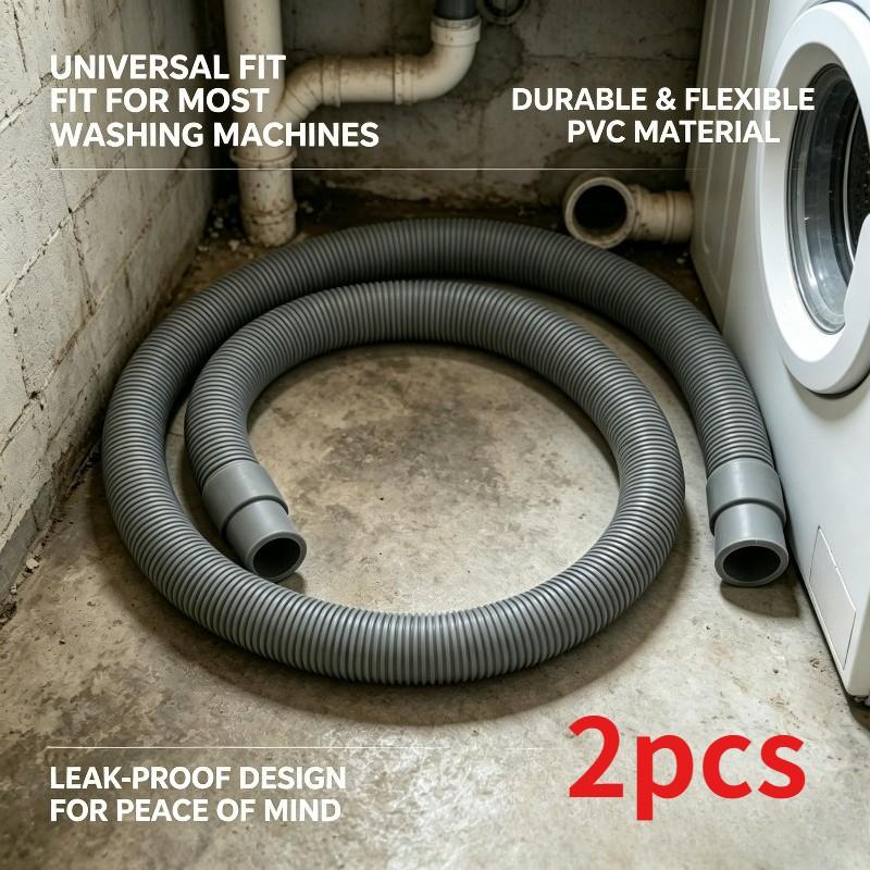 2pcs Universal Flexible Washing Machine Drain Hose, Durable Wave Extension Tube, Leak-Proof and Clog-Free, Easy Installation, Home Kitchen Drain Helper