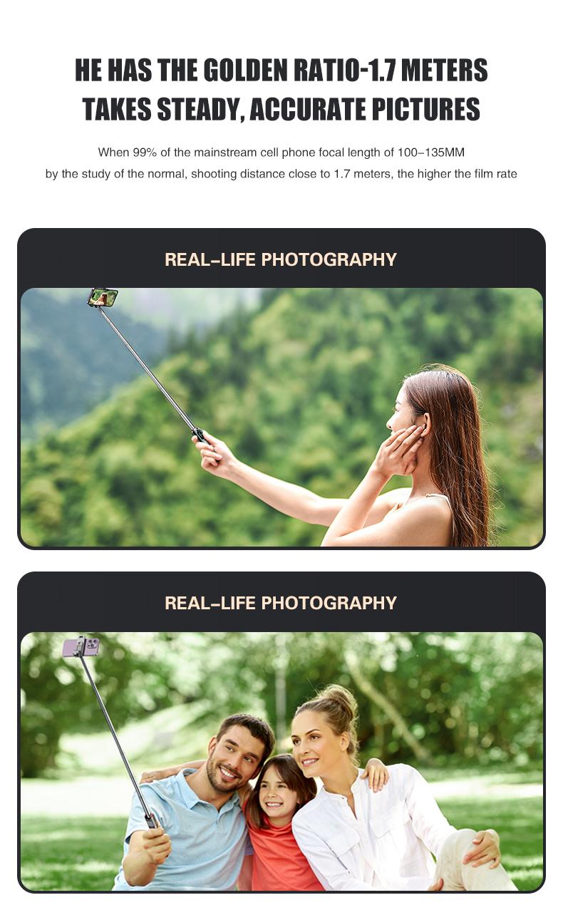 Selfie Stick Tripod , 45" Selfie Sticks with Wireless Remote, Portable Phone Tripod Compatible with 4''-7'' iPhone/Android Smartphones Selfie Stick for Travel Video Record Vlog,tiktok