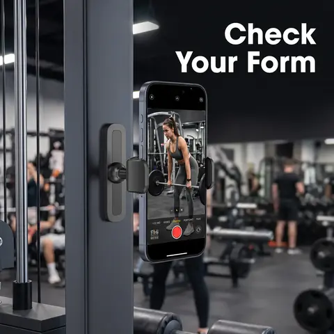 Portable Magnetic Phone Holder, Magnetic Phone Stand, 360° Adjustable Magnetic Phone Mount, Cell Phone Mount, Magnetic Mobile Mount for Home Gym Equipment and Golf Carts, Fits EZGO, Club Car, Yamaha and Other Metal Surfaces, 1-Count #GLOBAL PICKS