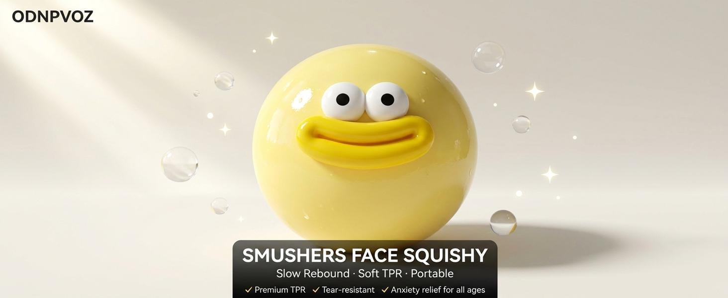 Smushers Face Squishy Soft Squeeze Stress Relief Desk Accessory Slow Rising Texture Sensory Toy Interchangeable Faces Large Rebound Ball Fidget Adults Kids Anxiety Novelty Gift Ultimate(White,1 Set)