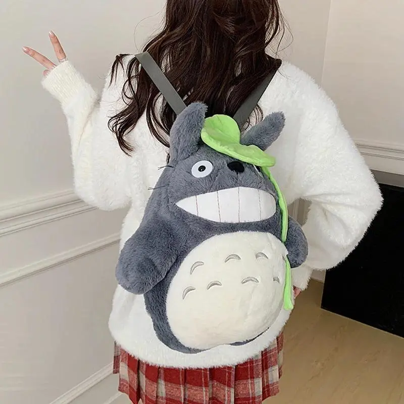 35cm My Neighbor Totoro Plush Toys Knapsack Haunter Plushie Anime Backpack Chinchilla Animal Birthday Gift for Children Xmas Bag