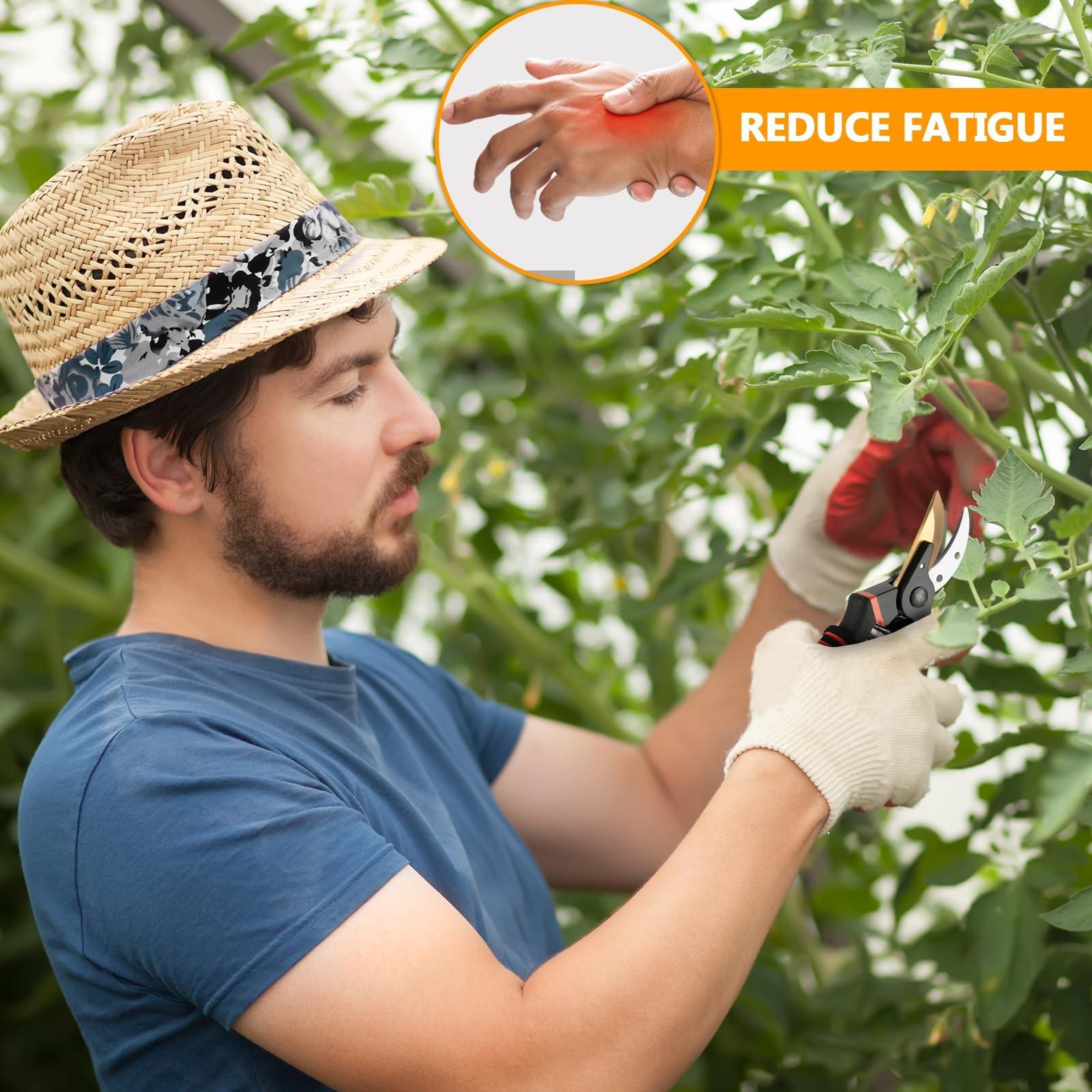 8.5" Professional Pruning Shears, Sk5 Steel Titanium Bypass, Garden Hedge Clippers, Ergonomic Pruners for Trees Shrubs Lawn