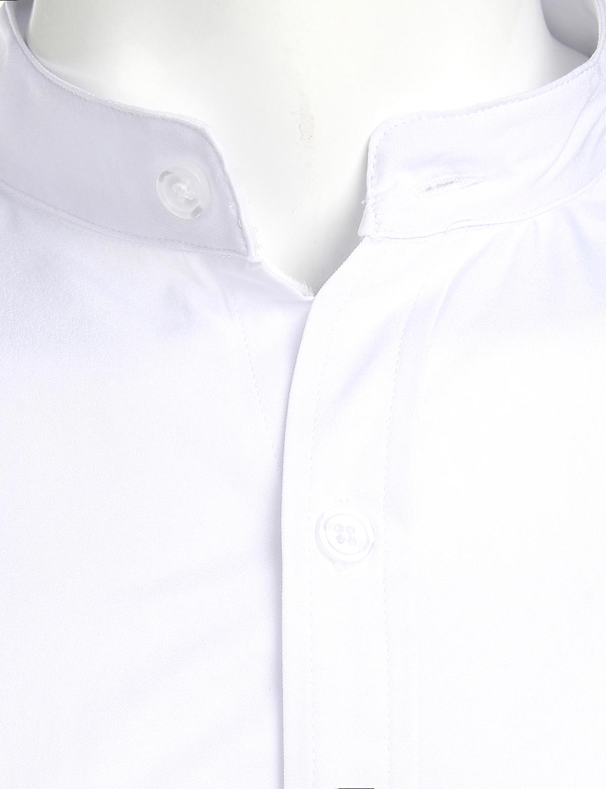 ZEROYAA Mens Hipster Solid Slim Fit Long Sleeve Mandarin Collar Dress Shirts Polyester Fabric Stylish Casual Business Shirt