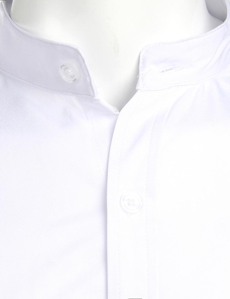 ZEROYAA Mens Hipster Solid Slim Fit Long Sleeve Mandarin Collar Dress Shirts Polyester Fabric Stylish Casual Business Shirt