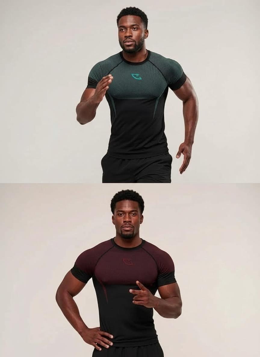 Shark Men's Sport Training T-Shirt, Quick-Dry Fabric & High Elasticity, Lightweight Odor-Resistant, Ideal for Fitness and Sports