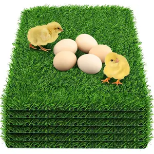 6 Pack Chicken Nesting Box Pads - Washable Artificial Grass Nesting Pads - Chicken Nesting Pads for Chicken Coop and Pet Garden Lawn Indoor Outdoor 12"×12"×1"