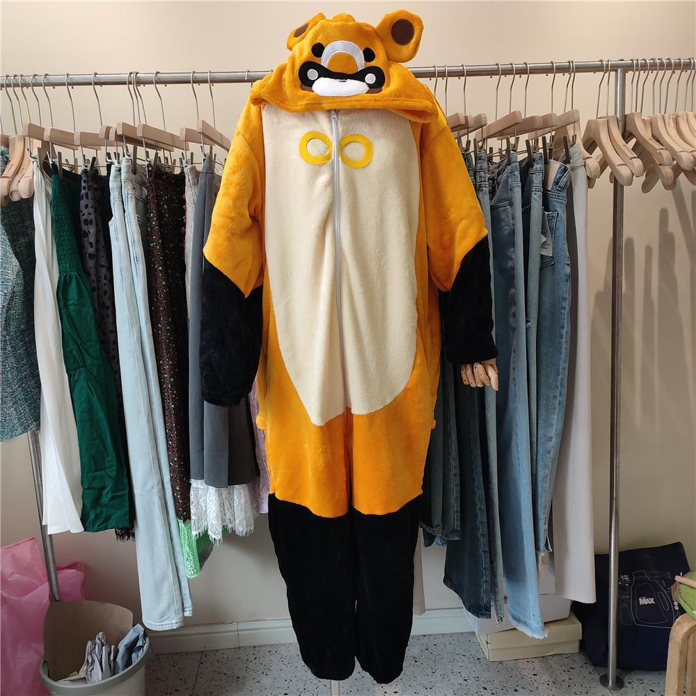 Jumpsuits Winter Women Adult Genshin Impact Xiangling Guoba Pajamas Flannel Plush Adult Cartoon Cosplay Halloween Costume