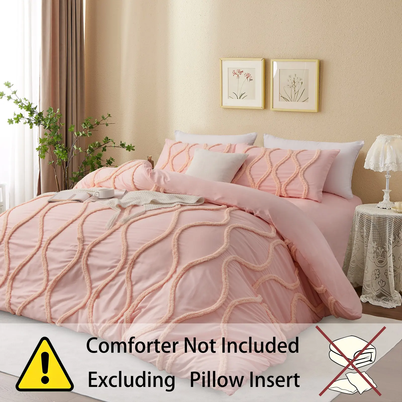 Bohemian style Duvet Cover Set with Zipper Closure, Includes 1 Quilt Cover and 1/2 Pillowcases, Soft Comfortable Bedding Set for Home Bedroom