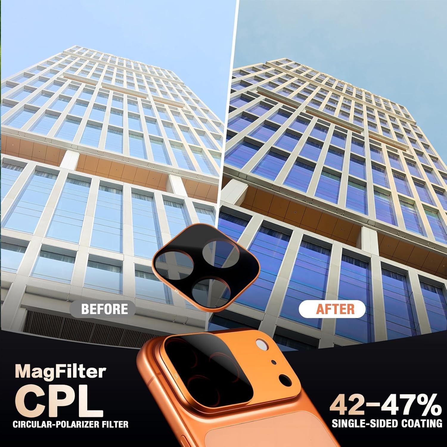 Phone Camera Lens Filter Kit, Magnetic Circular Polarizer for iPhone 17 Pro/max, Reduces Reflections, Enhances Color Saturation, 9h Glass, Mobile Phone Lens