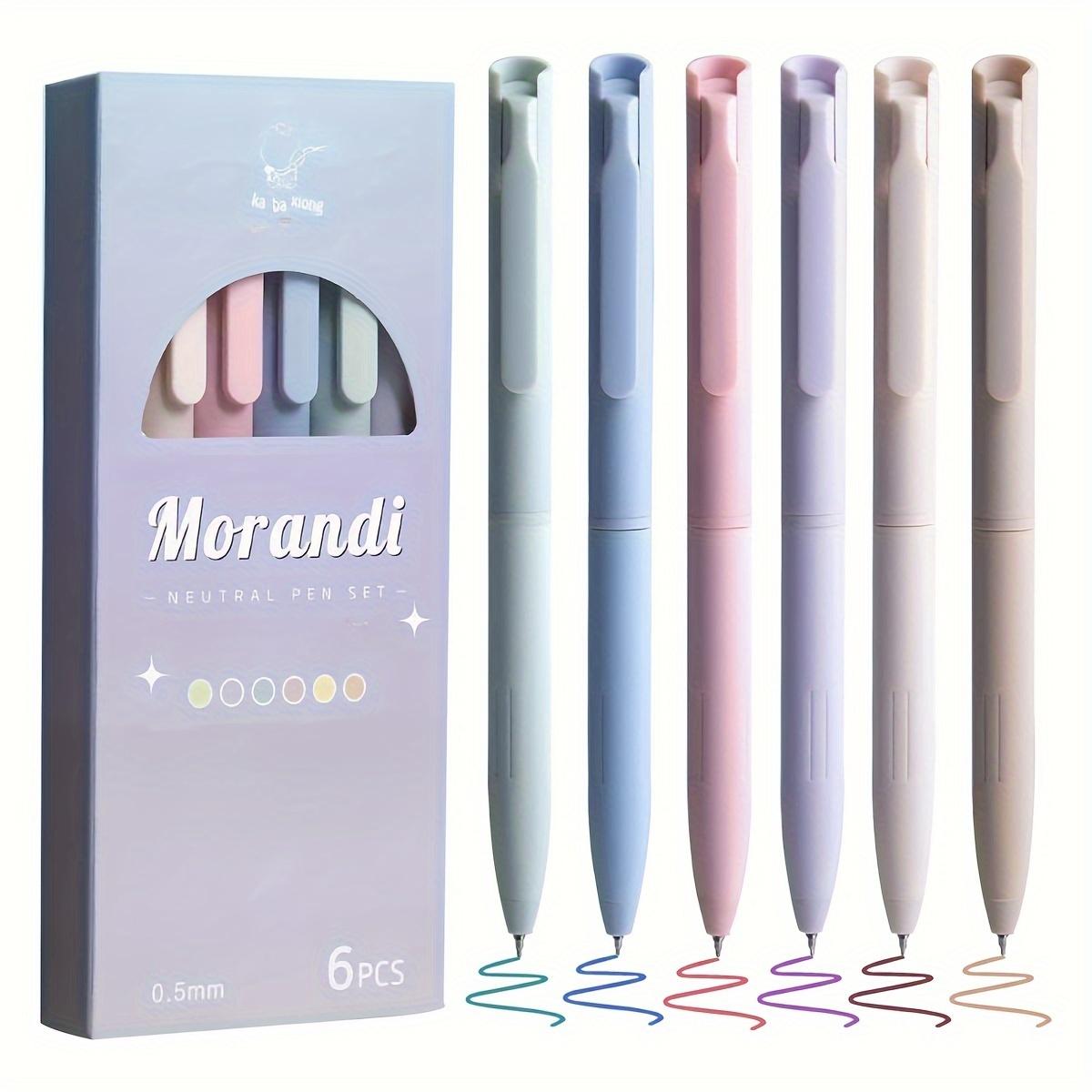 6/12/24pcs Morandi-coloured ballpoint pens with 0.5mm fine tips, Pen Set, ideal for note-taking and writing. Perfect office and study supplies, birthday presents, Christmas, Halloween, New Year gifts, and presents for friends! Easter gifts.