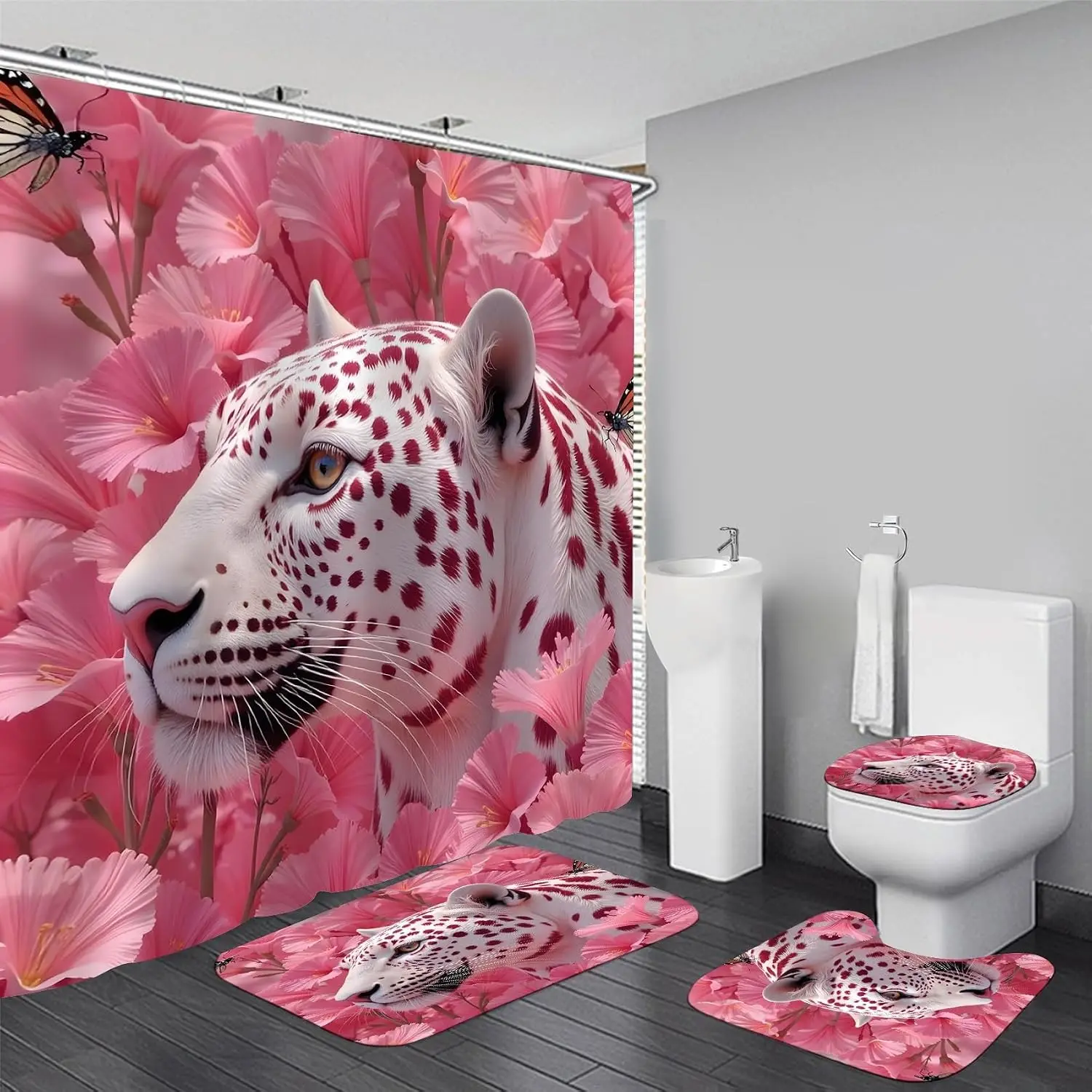 Pink Floral Leopard