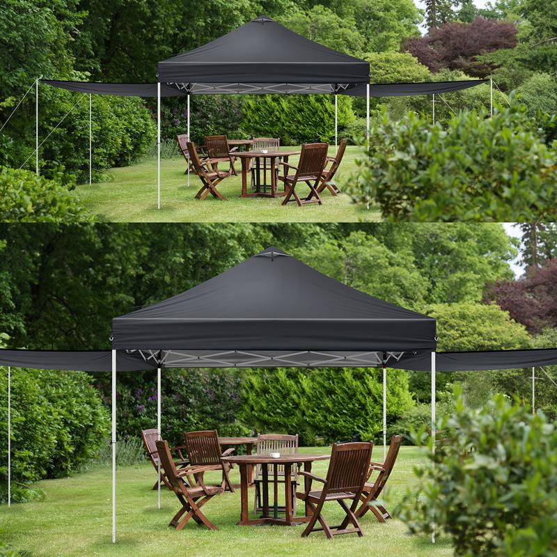 10x10FT pop up Canopy Tent with 2 sidewalls, Outdoor Canopy Tent,Adjustable Dual Awnings & Carry Bag