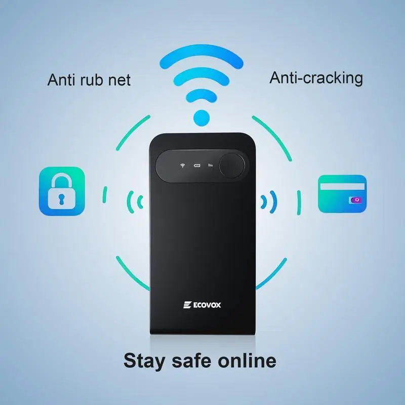 ECOVOX 4G Mobile Pocket WiFi Router, No SIM Needed, Up to 150Mbps Speed, Global Wireless Hotspot Device, Portable Travel Internet for Overseas Trip, Outdoor Camping & Content Live Broadcast