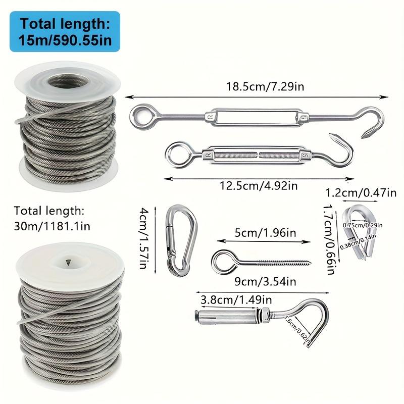 Heavy Duty PVC Coated 304 Stainless Steel Cable Wire Rope – Garden Railing Fence Roll Kit for Outdoor Use,Durable,Weather Resistant,Strong and Flexible Wire for Tent Rope,DIY Projects,Clothesline,Plant Support,and General Utility Use