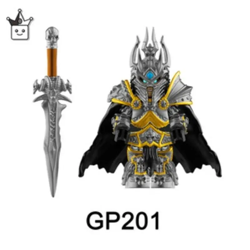 2025 Hot Sale Lich King Warcraft-Style Building Figure with Armor, Sword & Cape - Collectible Action Toy for Fans, Boys' Gift