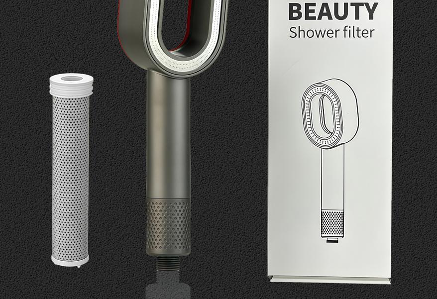 High Efficiency Handheld Shower Head with ACF Filter, Removes 99% of Chlorine & Rust, Softens Hard Water, ABS + Stainless Steel, High Pressure Boosting, Universal Fit, Tool-Free Installation