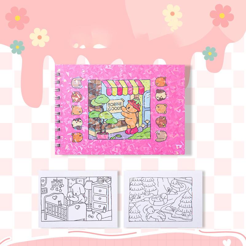 1pc A5 Coloring Book BOBBIE GOODS Cartoon Doodle New Coloring and Drawing Book