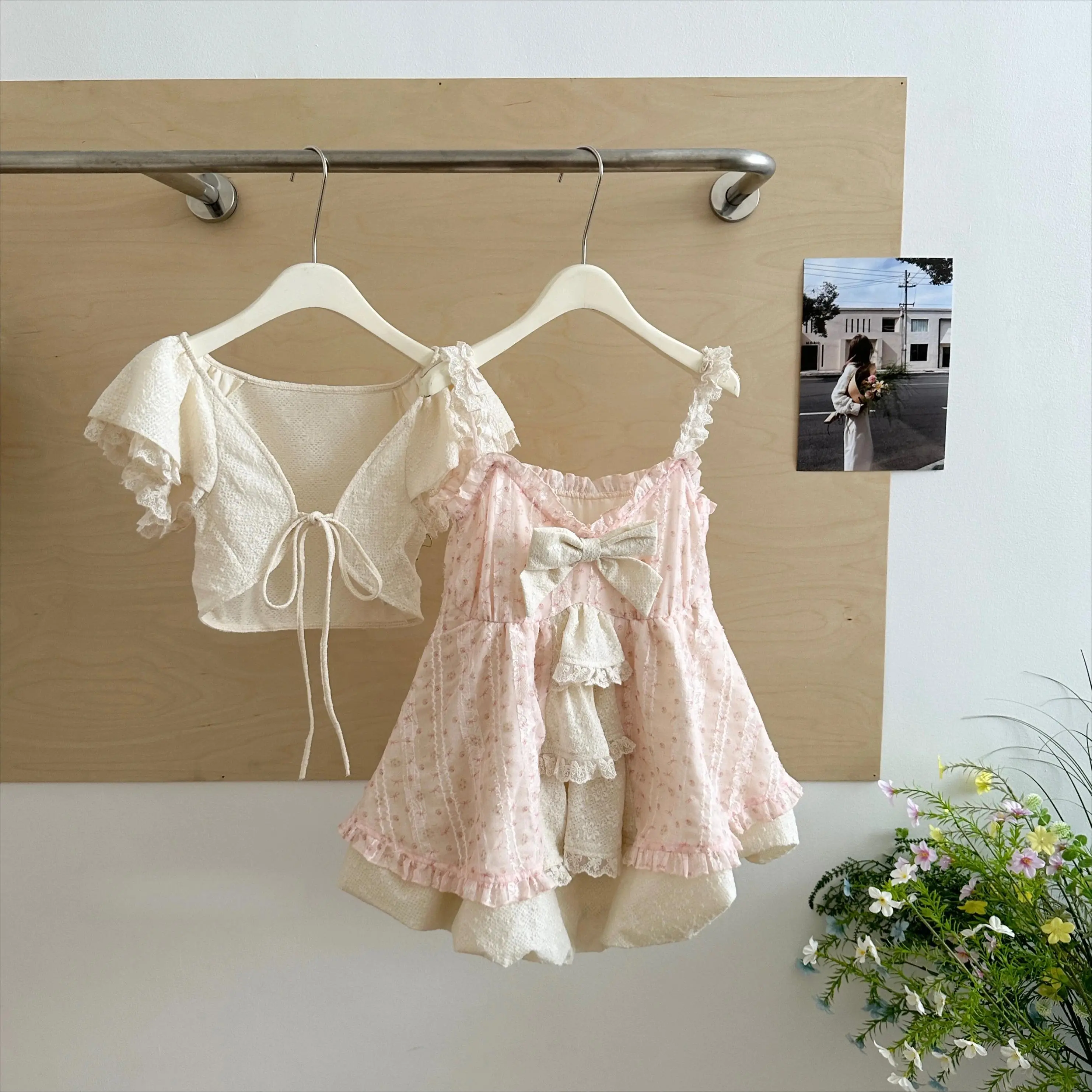 Japanese Kawaii Lolita Elegant 2 Piece Sets Women Pink Y2k Bow Design Mini Skirt Suit Female Princess Sweet Chic Outfits Summer