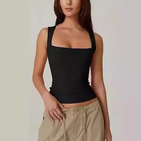 Women's camisole top, sexy and, autumn square-neck top, milk silk women's clothing