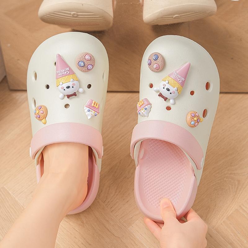 Summer Ice Cream Cookie Beach Sandals, Casual Eva Material, Less Than Ankle Height, All Seasons Wear, Solid Pattern, Comfortable Footwear